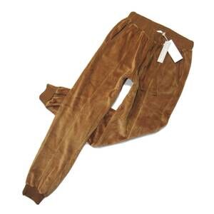NEW SKIN women's audriana mid-rise velour jogger pants in fox brown